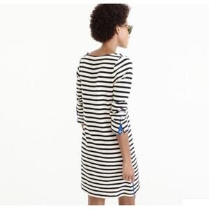 J.‎ Crew 100% Cotton striped dress black/ white/ cobalt